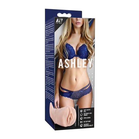 M for Men Ashley Vagina Stroker with Bullet Vibrator Beige