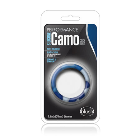 Performance Silicone Camo Cock Ring Blue Camouflage