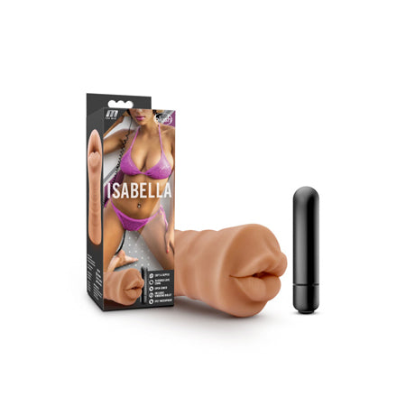 M for Men Isabella Oral Stroker with Bullet Vibrator Tan