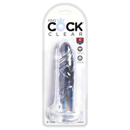 King Cock Clear 6 in. Cock Realistic Dildo With Suction Cup