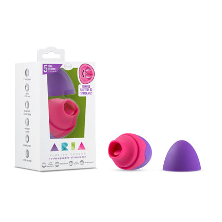 Aria Flutter Tongue Rechargeable Silicone Flicking Vibrator Purple