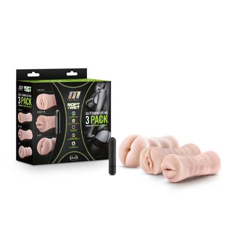 M for Men 3pk Self Lube Vibrating Stroker Kit