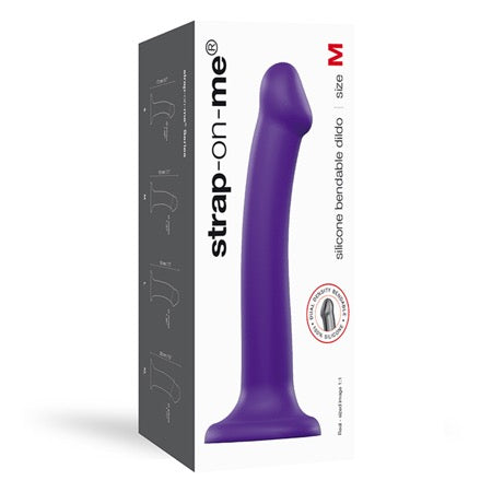 Strap-On-Me Semi-Realistic Dual Density Bendable Dildo Purple Size M